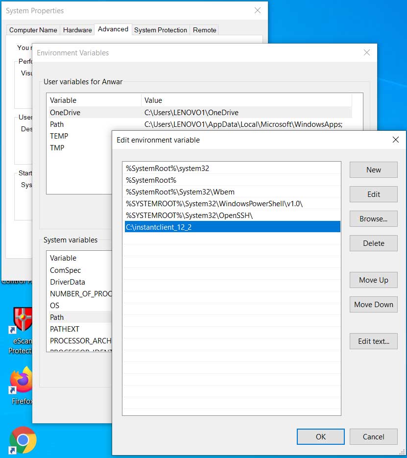 Edit Environment Variable